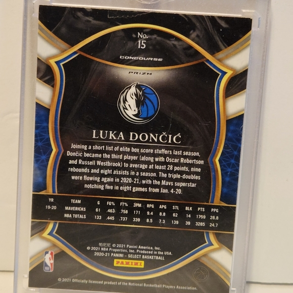 Luka Doncic 2020-21 Select Prizms Red White Orange Flash #15 - Picture 2 of 2